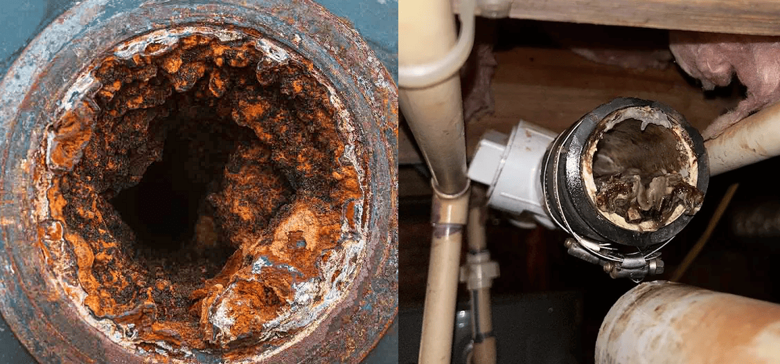Aging pipes can introduce debris into shower water